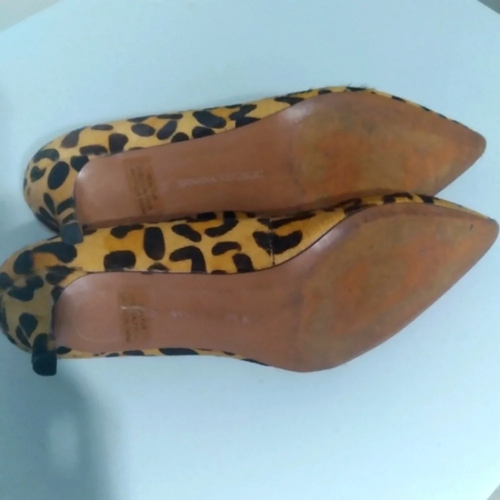 Banana Republic Leopard Print Calf Hair‎ Kitten Heel Pumps 7.5
